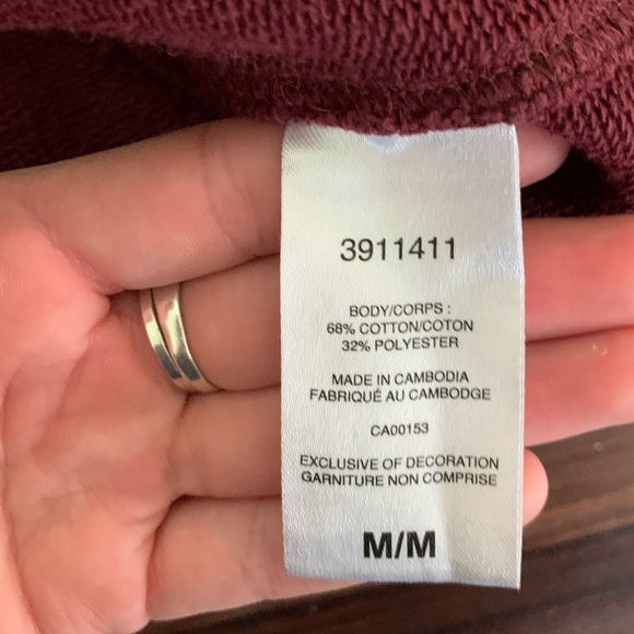 Burgundy/Red Champion Sweatshirt Crewneck Sporty Cool Girl - Picture 5 of 7